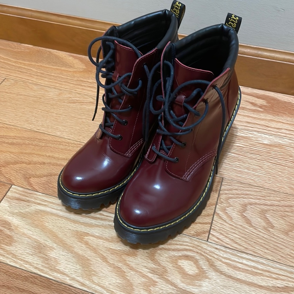 Red Dr. Marten Heeled Boot